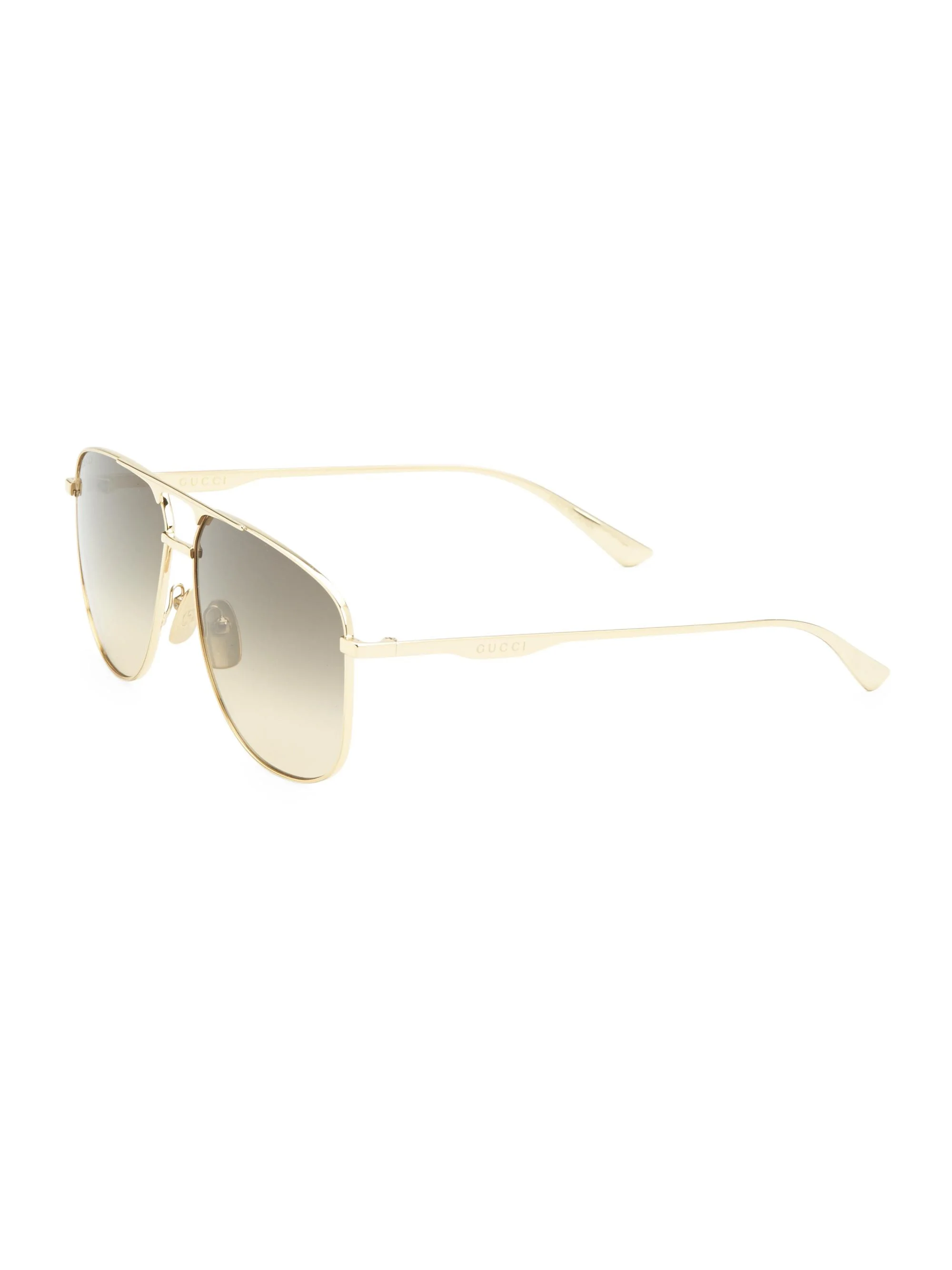 Men's 60MM Navigator Sunglasses - Gold - 1