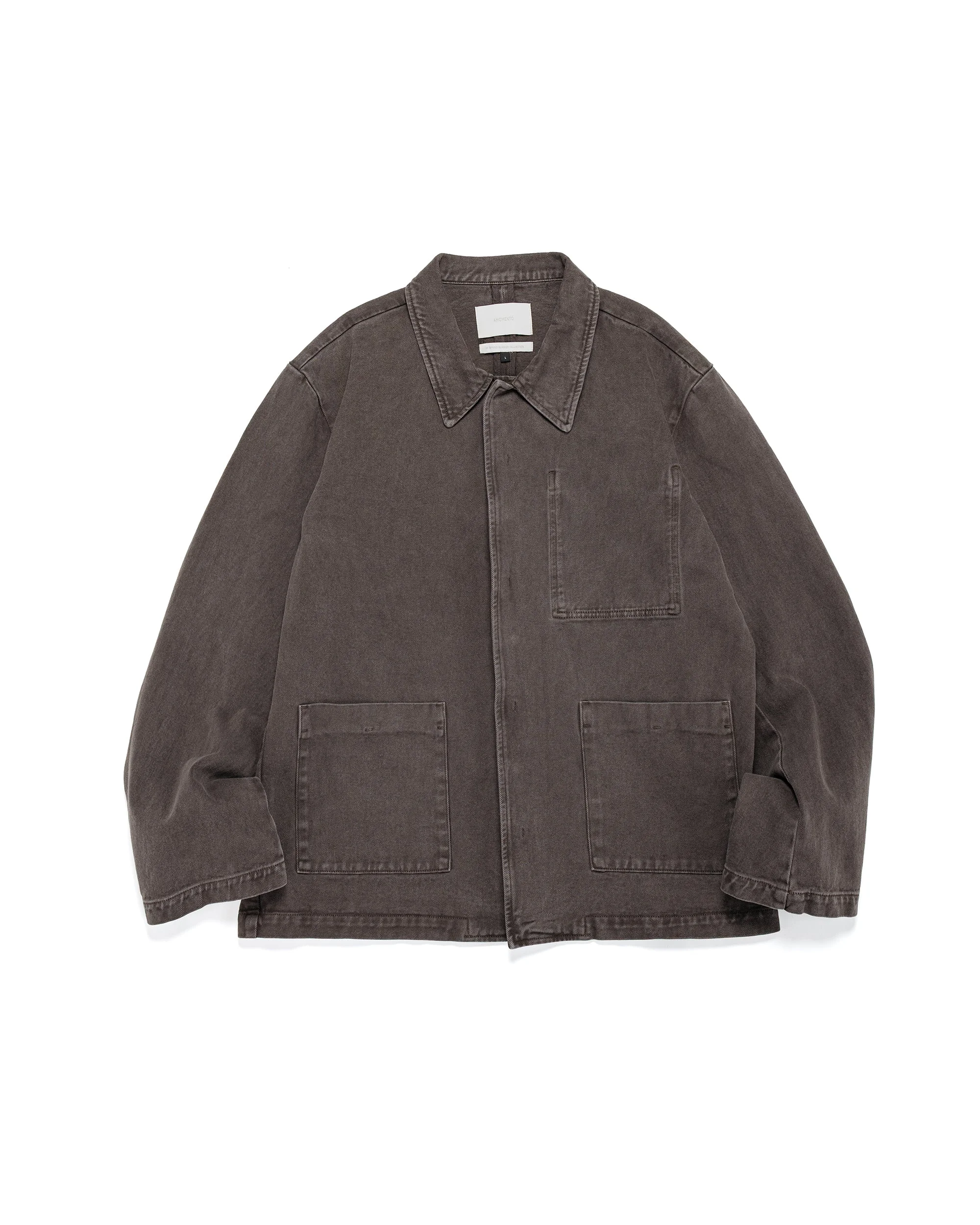 Garments Dyed Pocket Denim Jacket Brown - 1