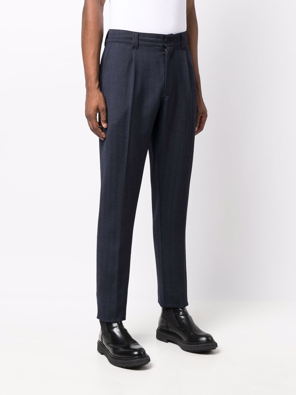 woven tapered leg trousers - 3