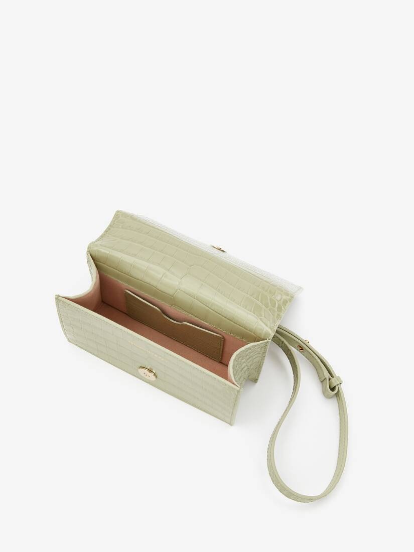 Mini Jewelled Satchel in Sage - 4
