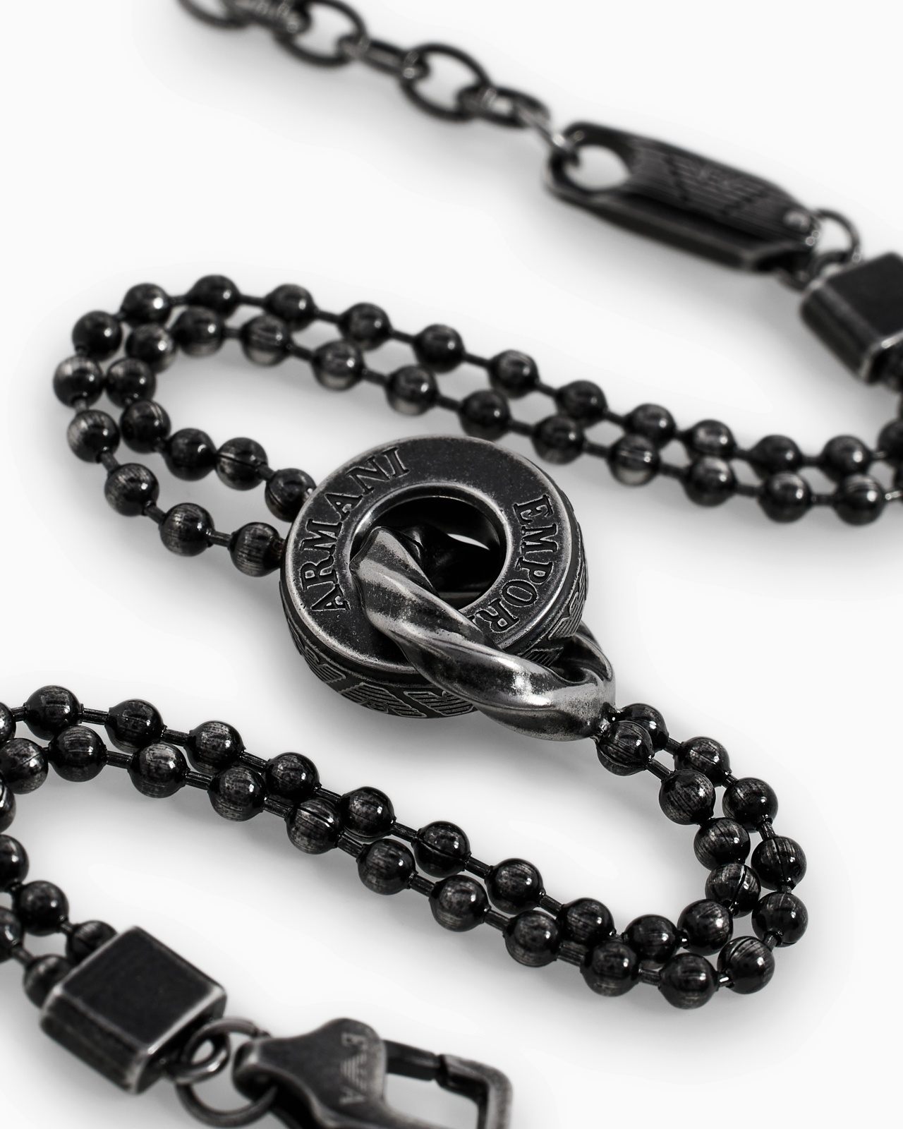 STAINLESS STEEL IN BLACKEN FINISHING PENDANT NECKLACE - 3