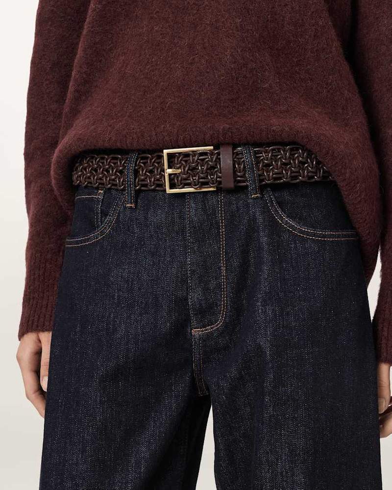 ALLSAINTS ILA LEATHER WOVEN BELT outlook
