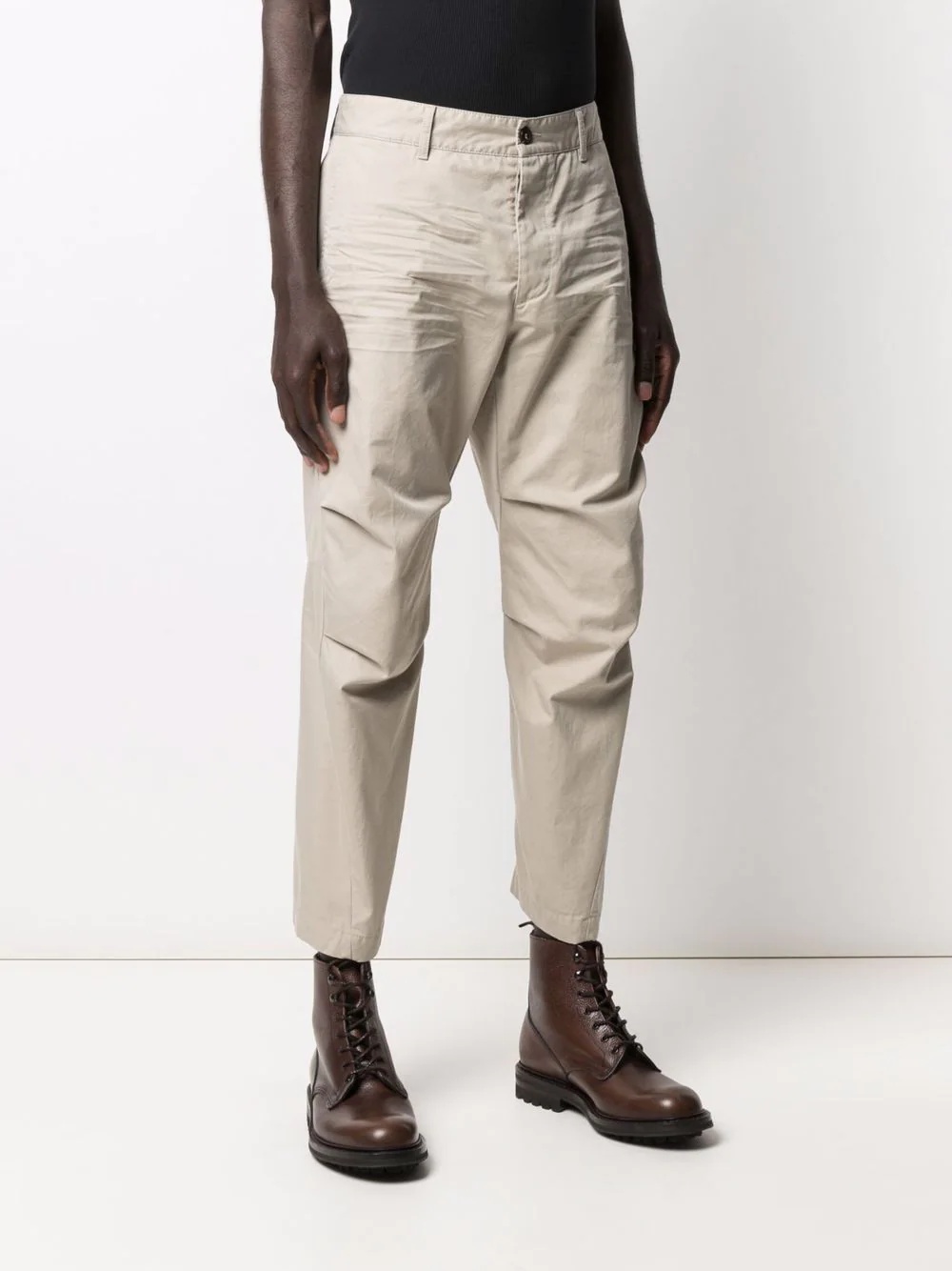 tapered panelled cropped trousers - 3