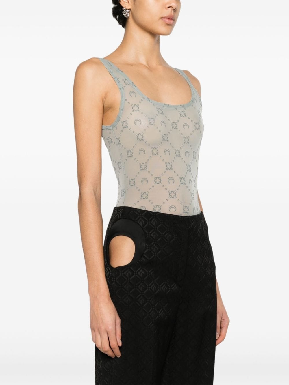 Moonogram flocked tulle bodysuit - 3