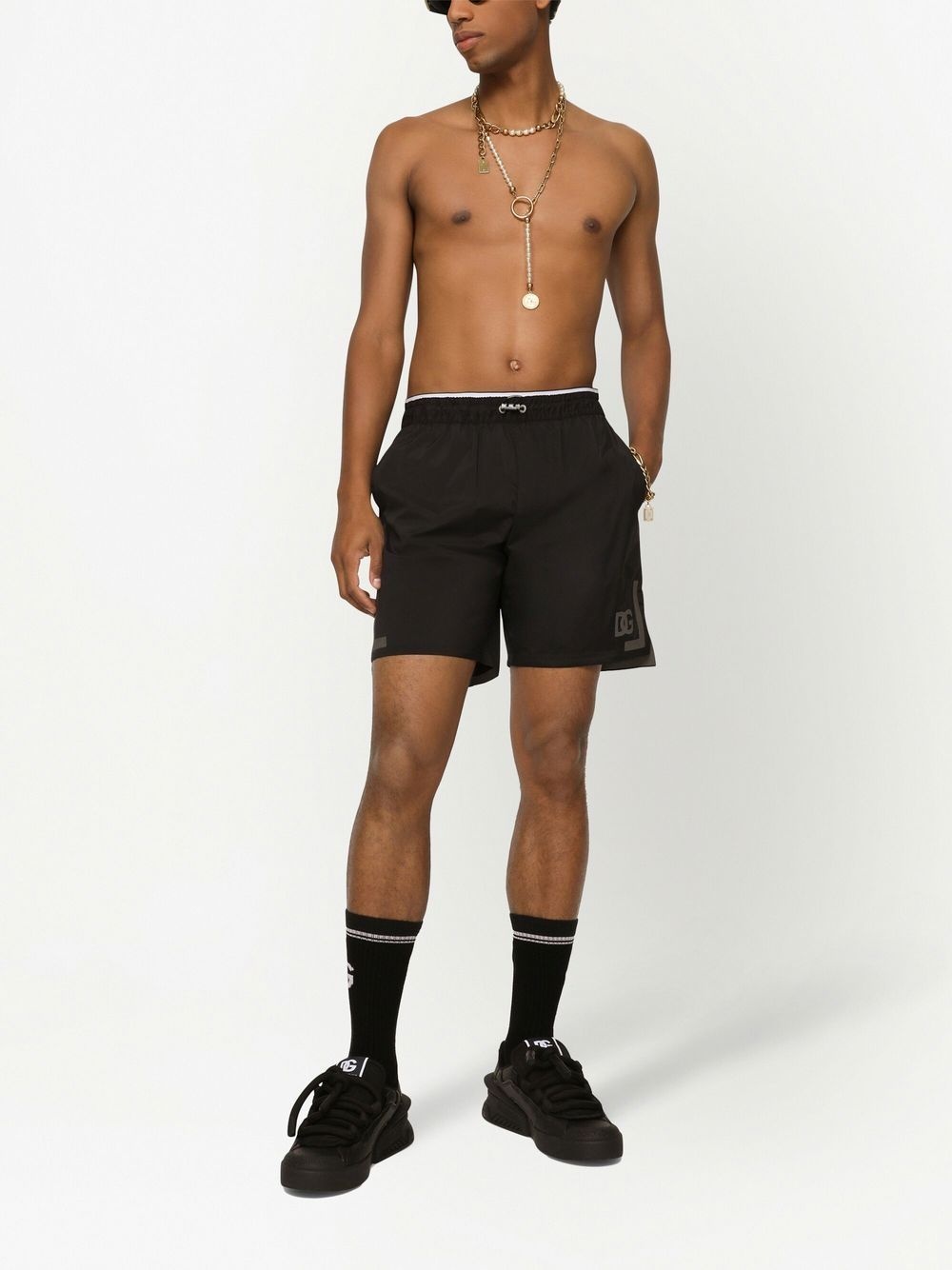 thigh-length monogram-print swim shorts - 2