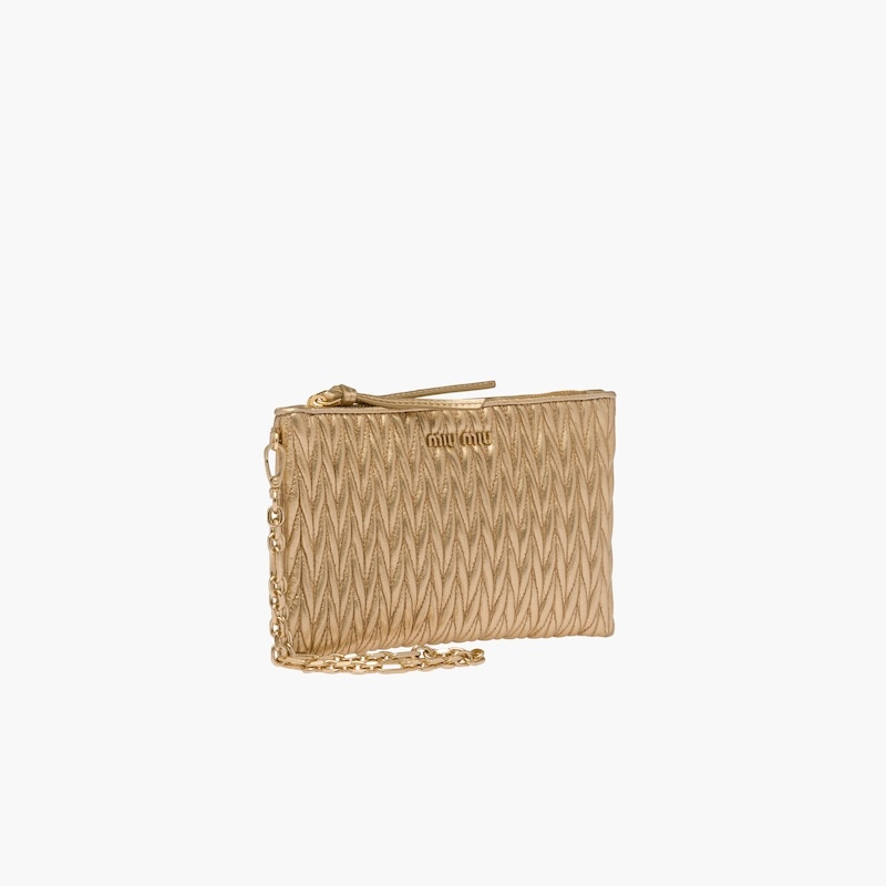 Matelassé nappa leather pouch - 5