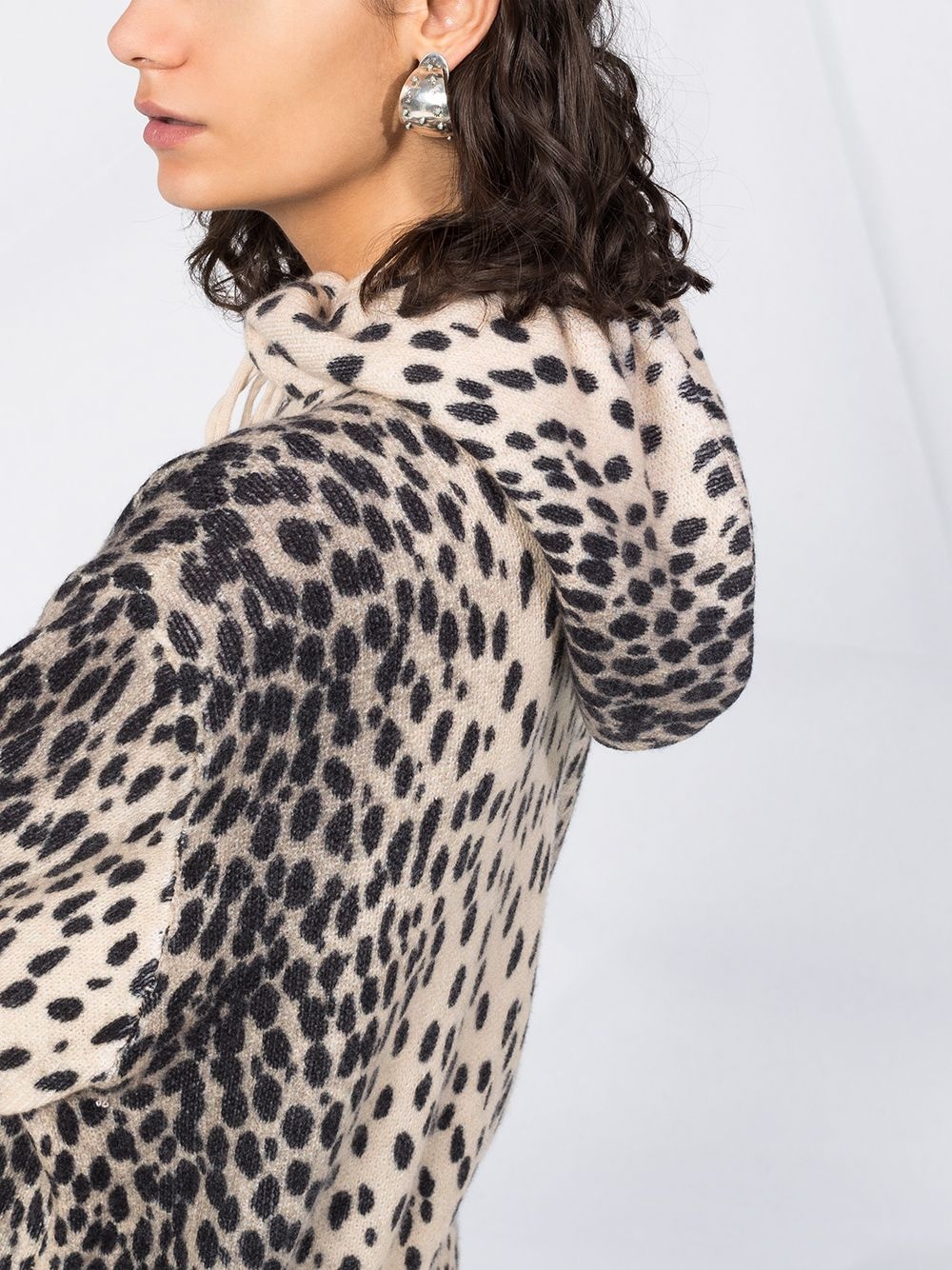 cheetah print cashmere jumper - 5