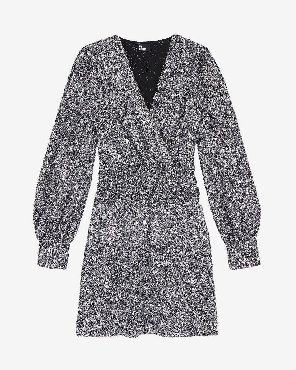 SHORT SILVER SEQUIN DRESS - 1