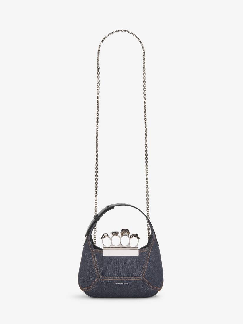Women's The Jewelled Hobo Mini Bag in Denim - 5