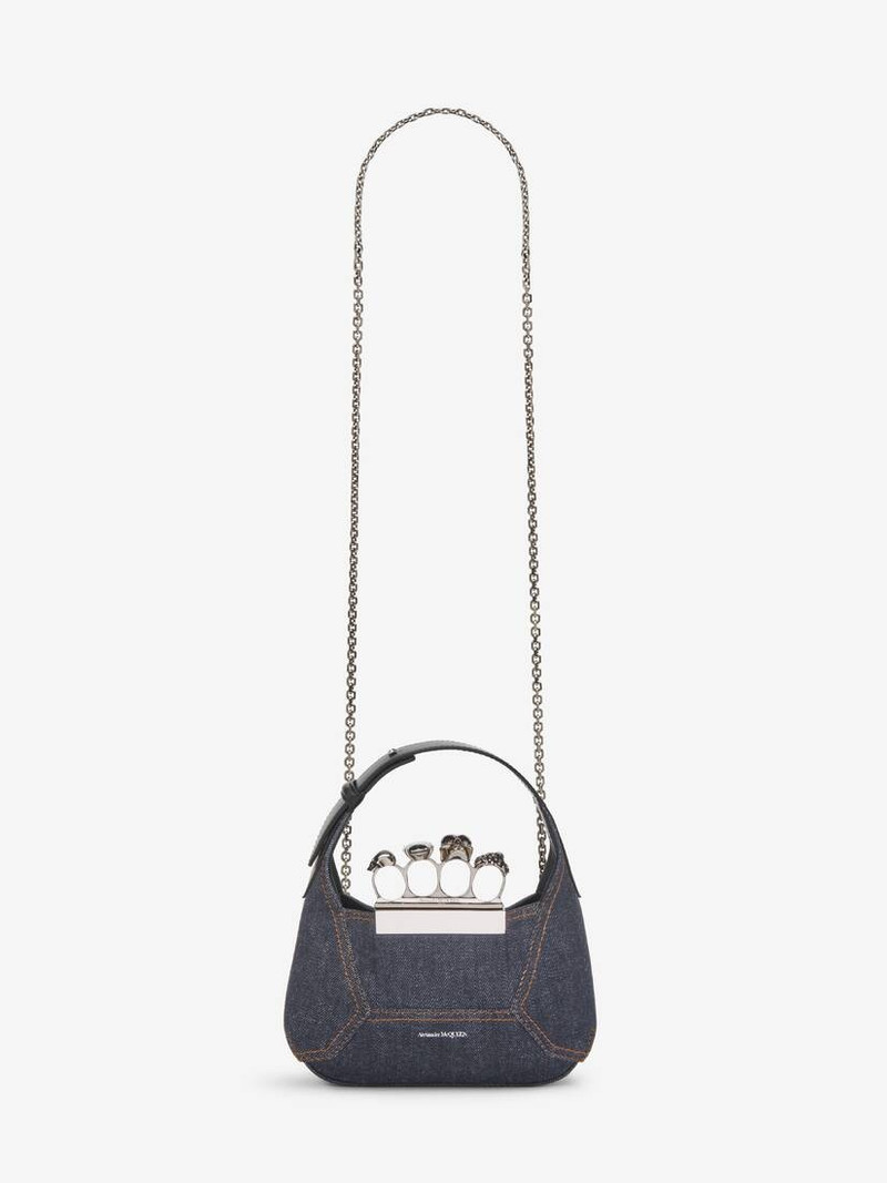 Women's The Jewelled Hobo Mini Bag in Denim 5