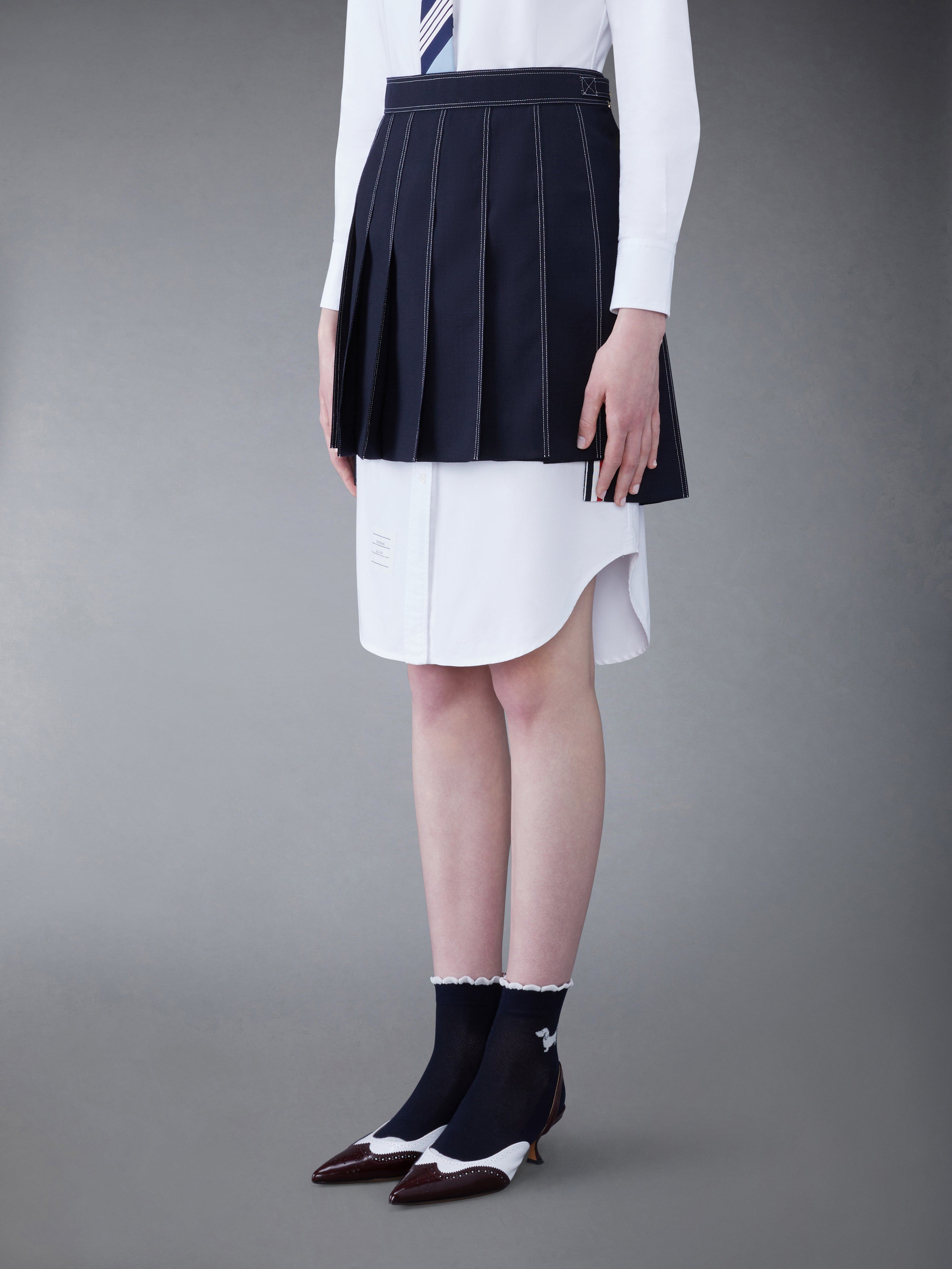 striped pleated wool miniskirt - 2