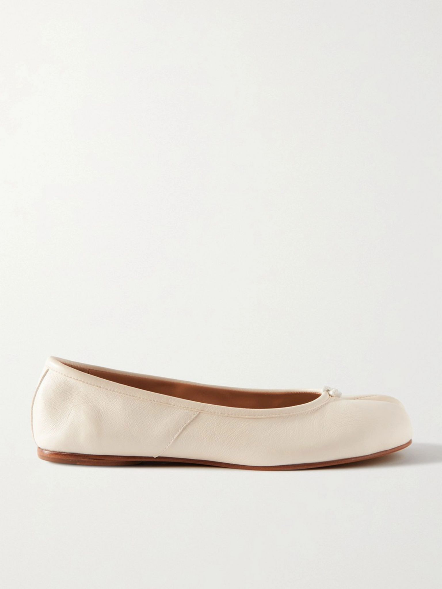 Tabi split-toe leather ballet flats White - 5