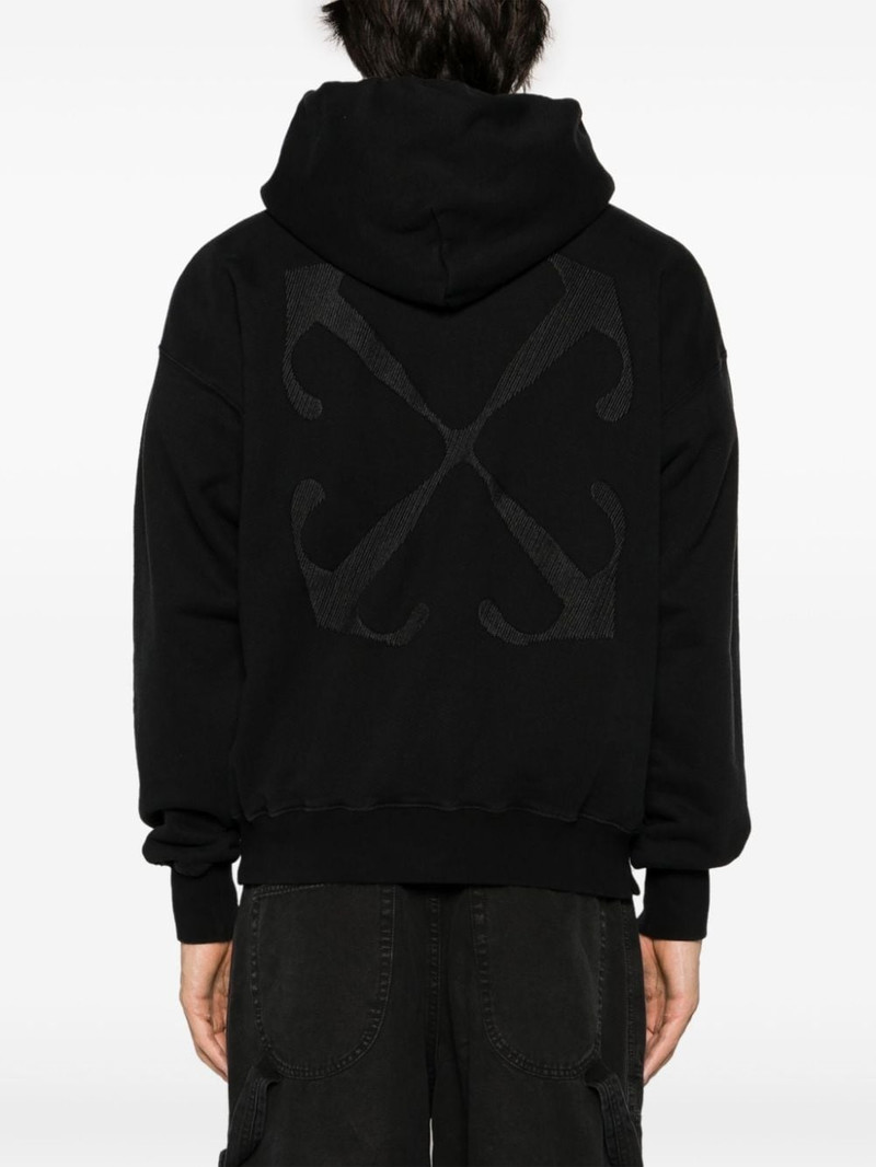 Arrows-embroidered cotton hoodie 4