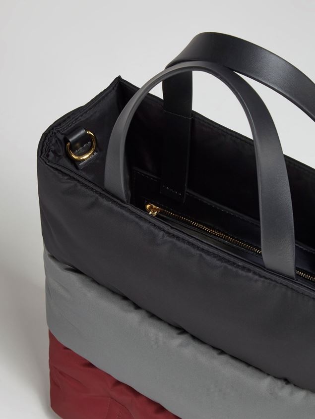 TRI-COLOURED MUSEO SOFT TOTE BAG IN QUILTED NYLON - 5