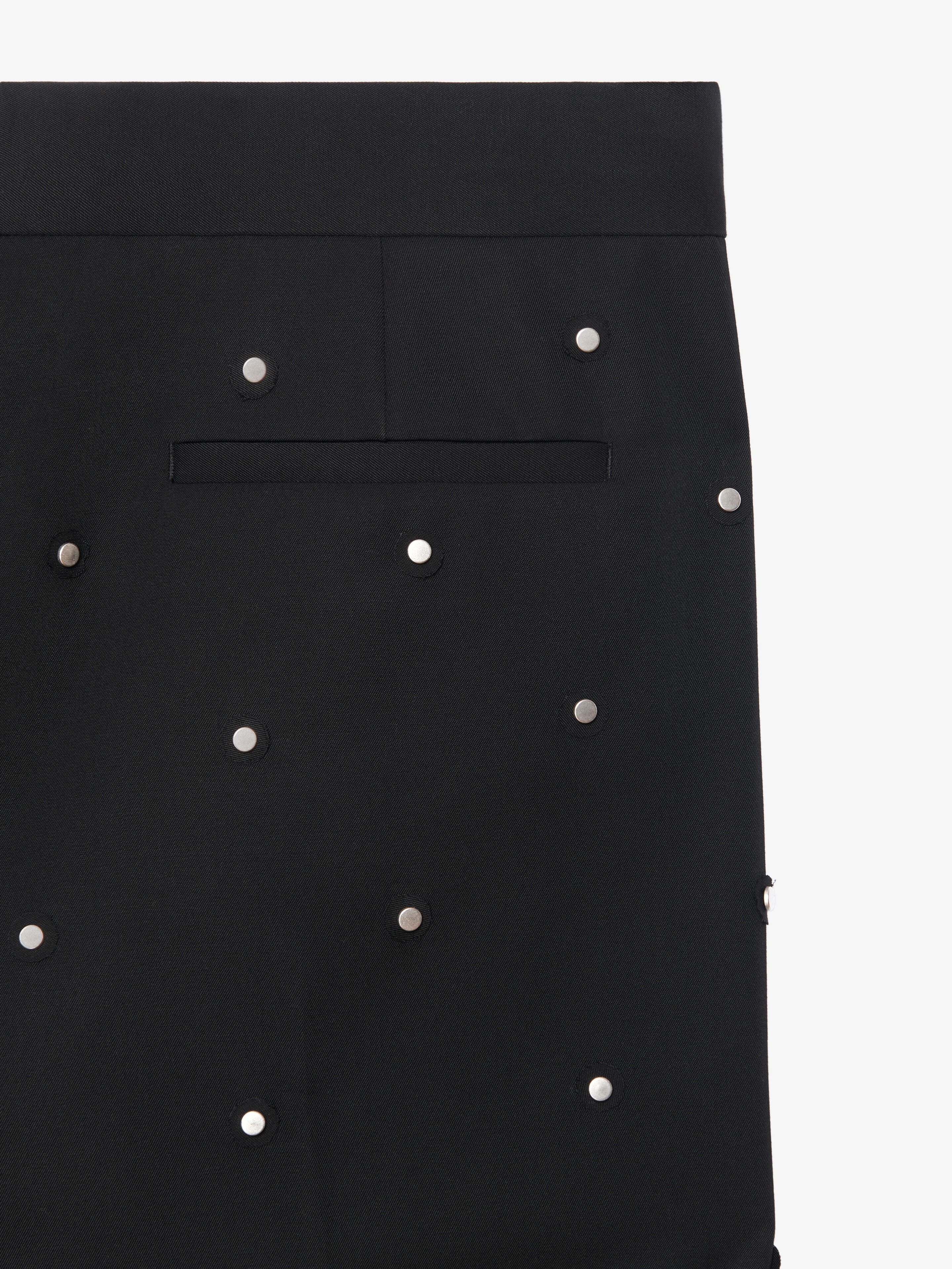 WIDE PANTS IN WOOL WITH PIPING AND STUDS - 5