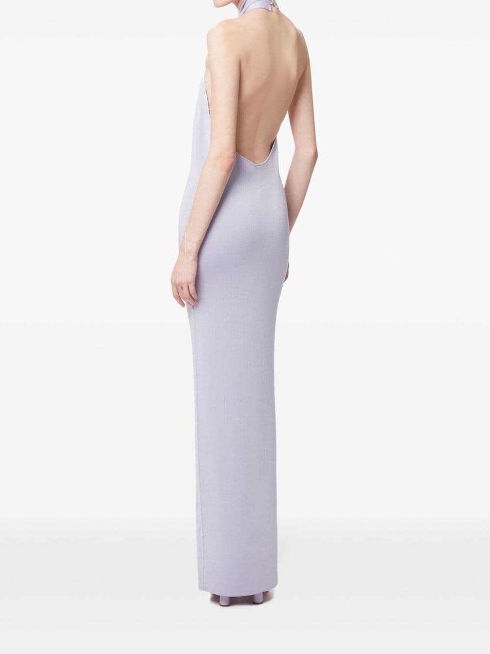 draped halterneck maxi dress - 3