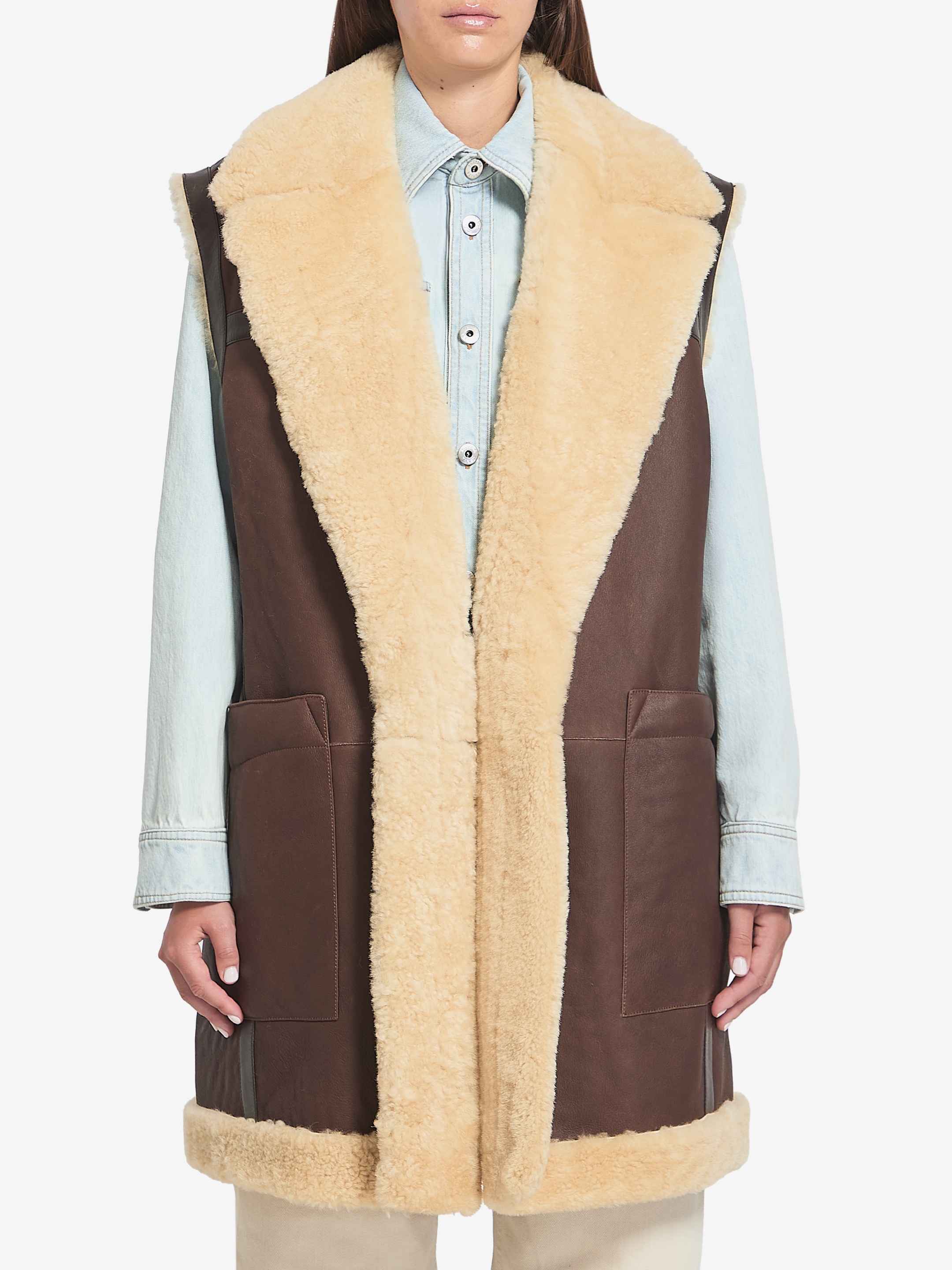 Shearling long vest - 1
