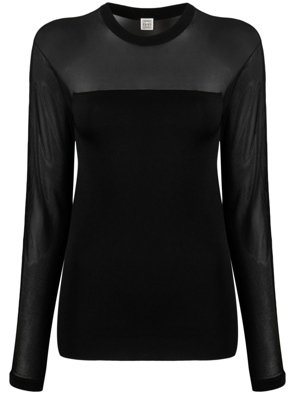 semi-sheer panelled top - 1