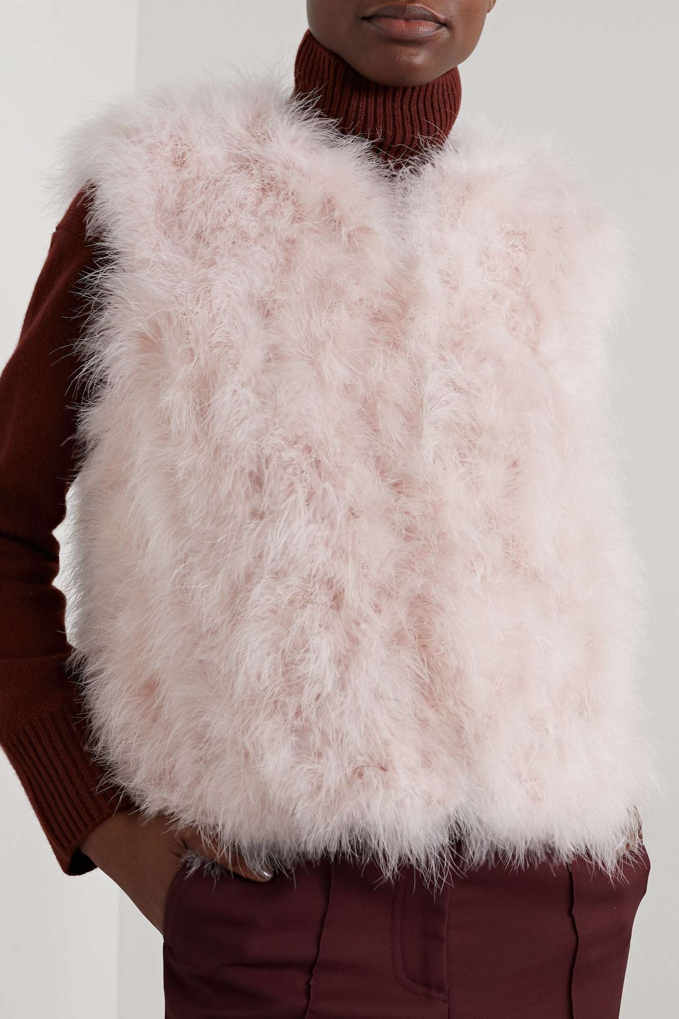 Feathered satin vest - 3