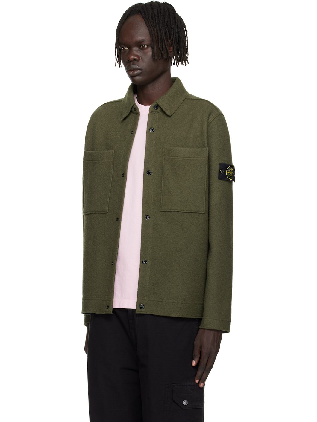 Green 5100058 Felted RWS Wool Overshirt - 4