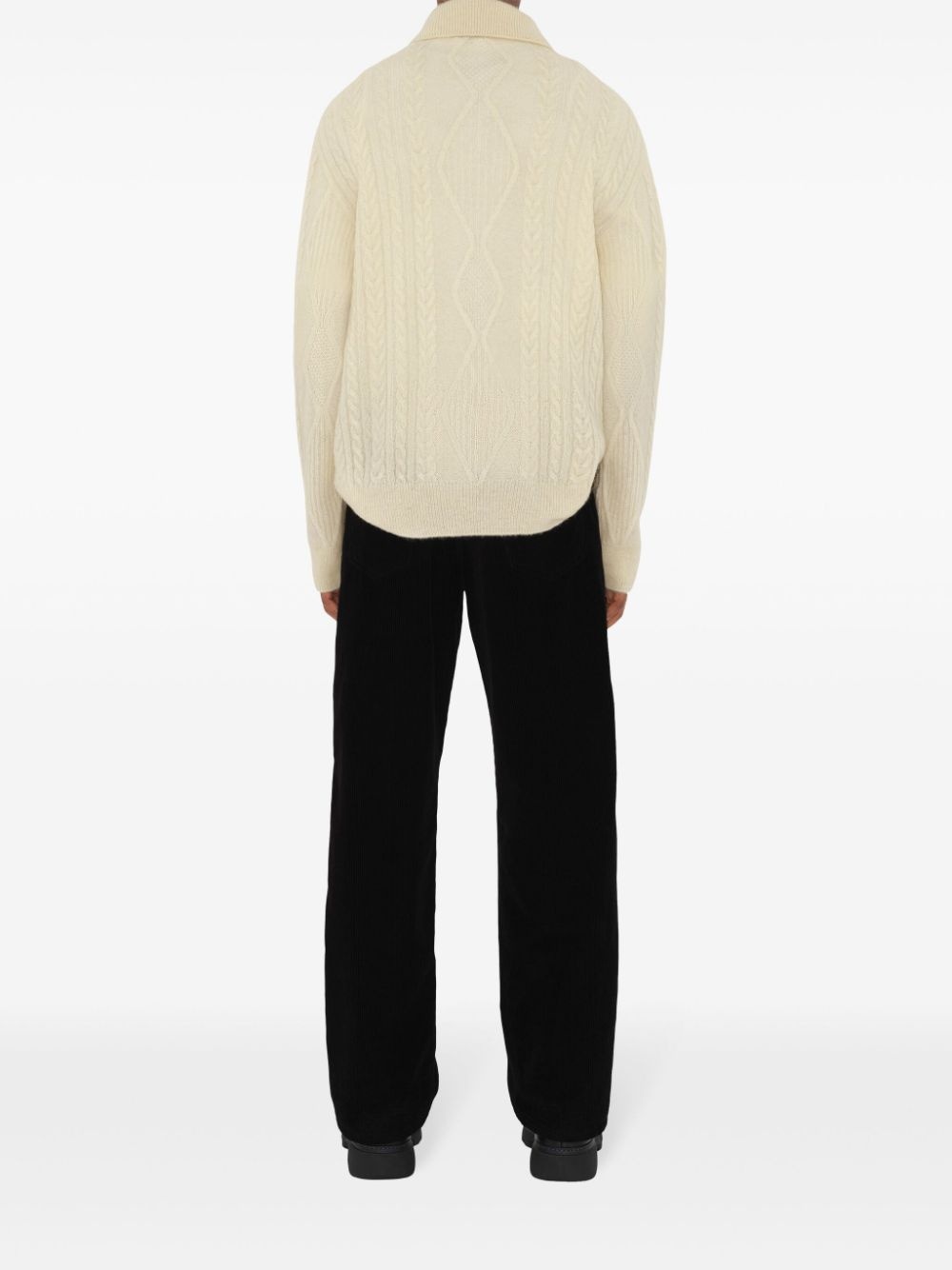 Aran-knit polo shirt - 4