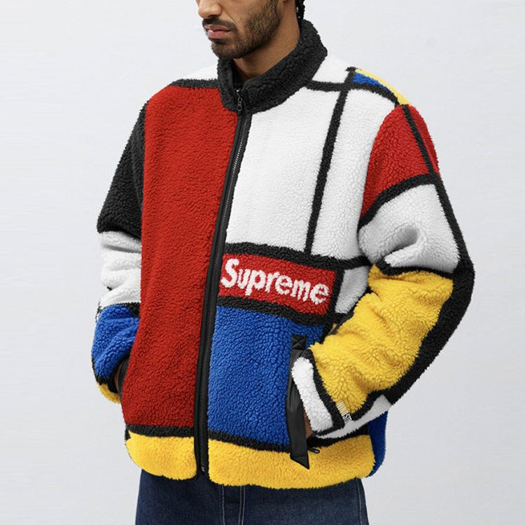 Supreme Reversible Colorblocked Fleece Jacket 'Multi-Color' SUP-FW20-199 - 4