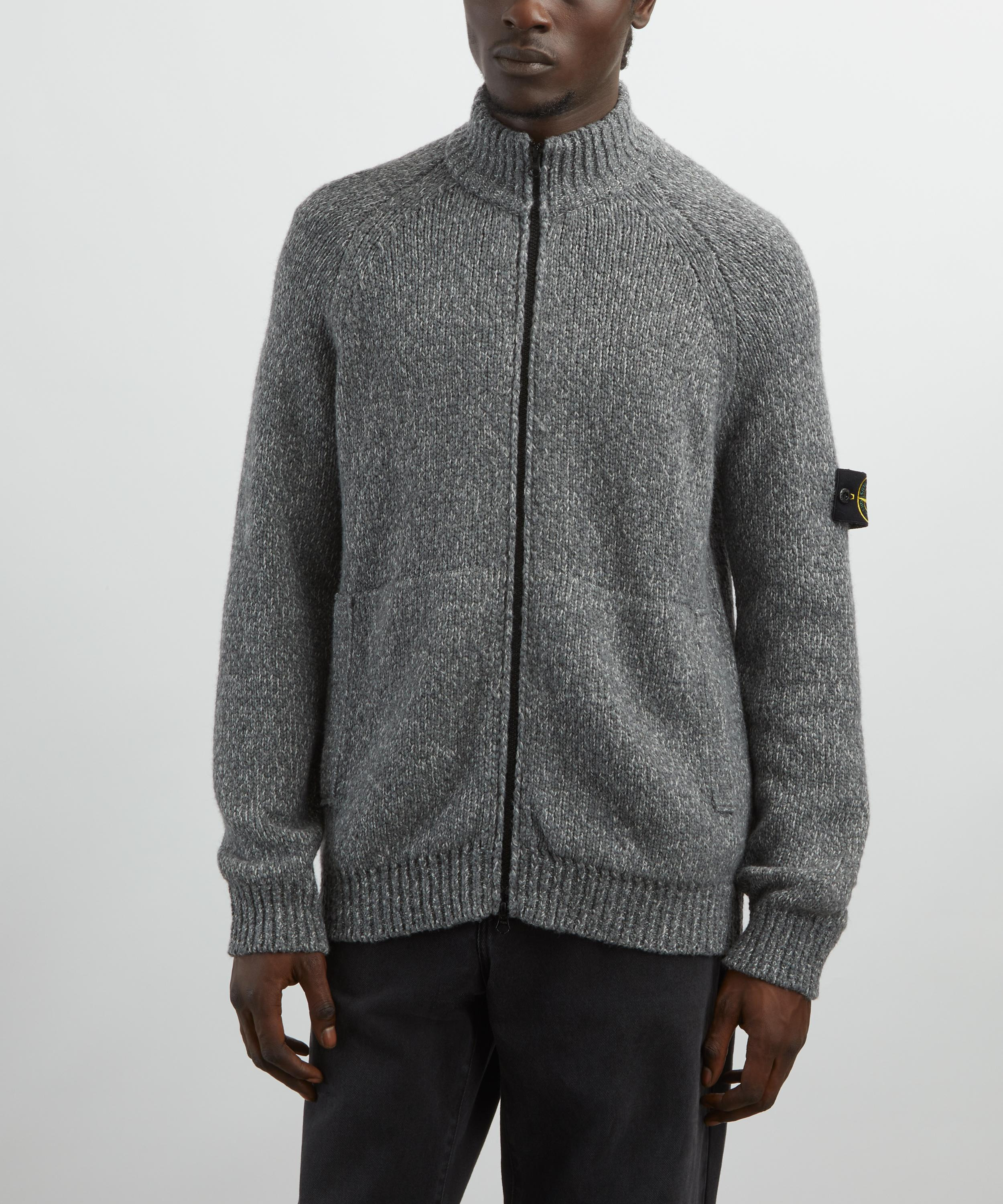 Fancy Yarn Mouline Wool Zip-Up Jumper - 3