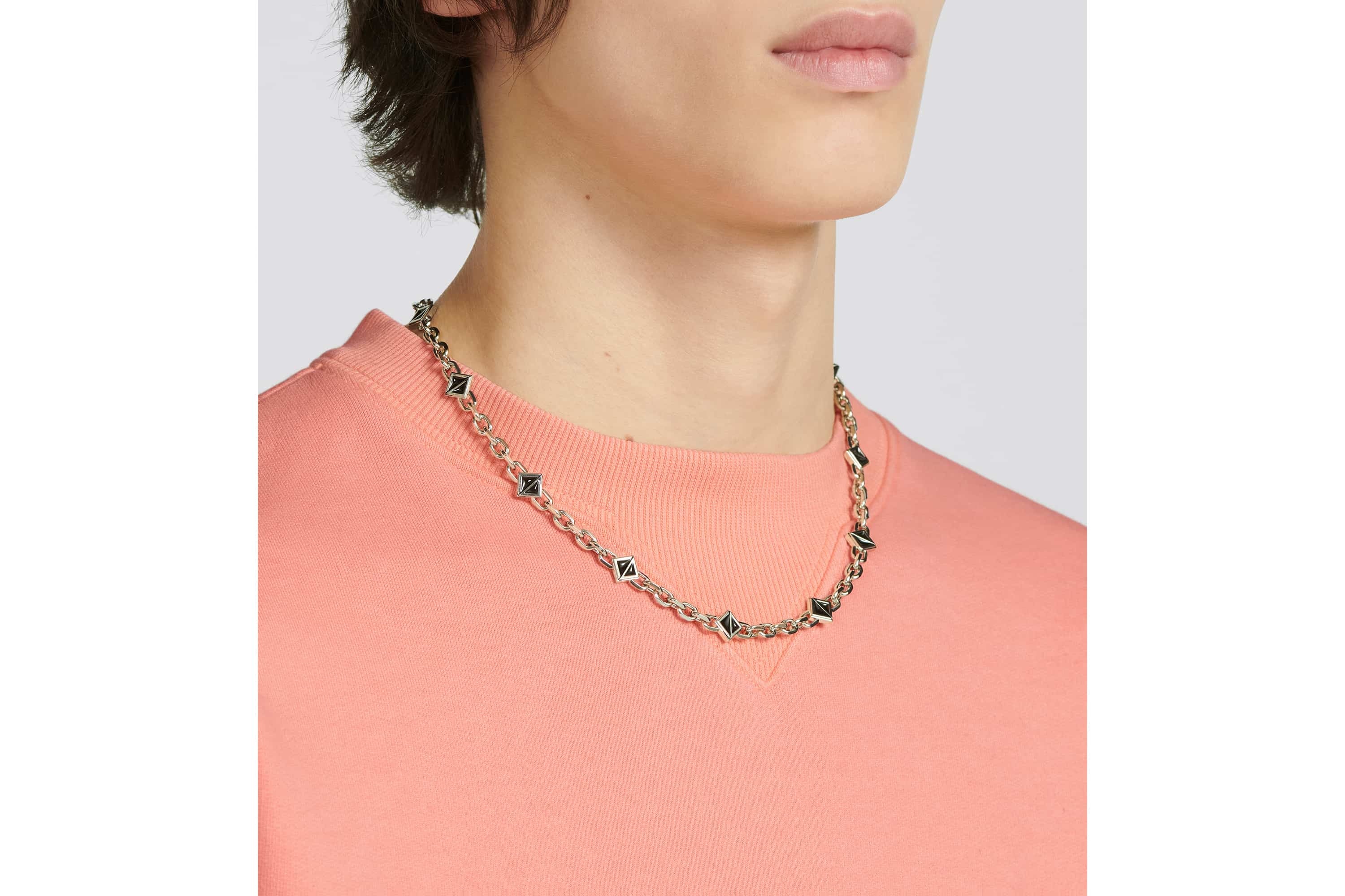 CD Diamond Thin Chain Link Necklace - 5