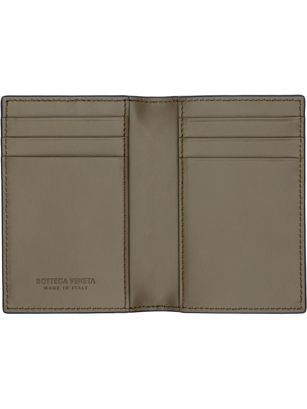 Navy Intrecciato Flap Card Holder - 3
