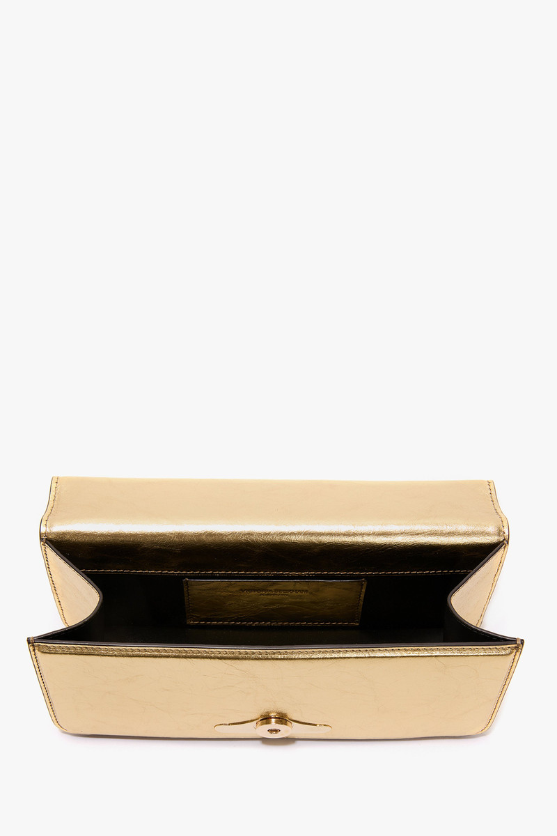 202 Clutch Bag In Gold Distressed Leather 7