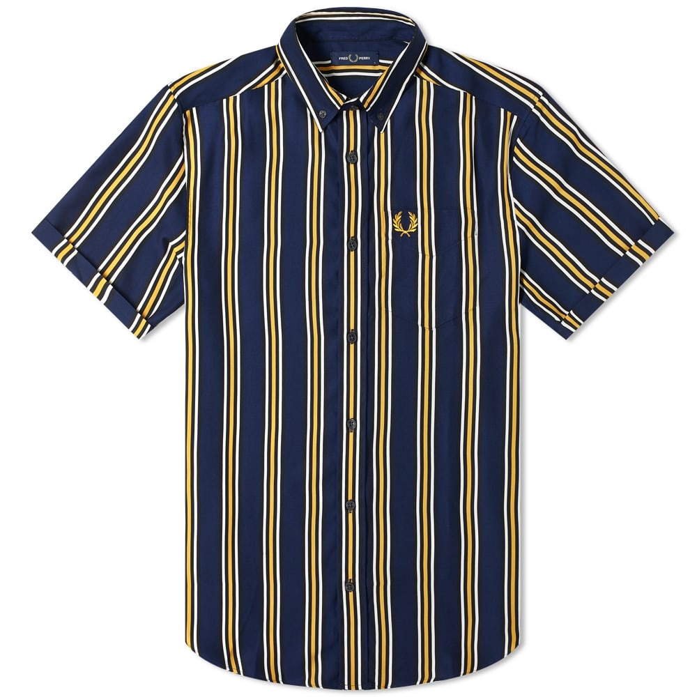 Fred Perry Authentic Short Sleeve Vertical Striped Shirt - 1