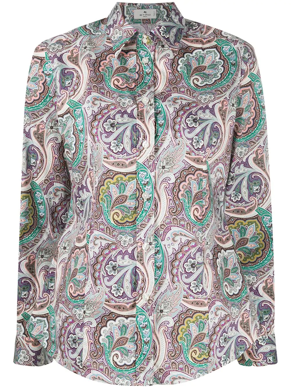 long-sleeved paisley-print shirt - 1