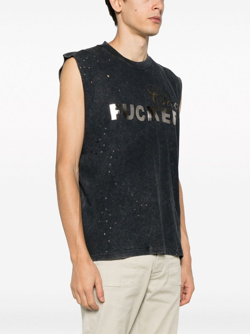 slogan-print cotton tank top 3