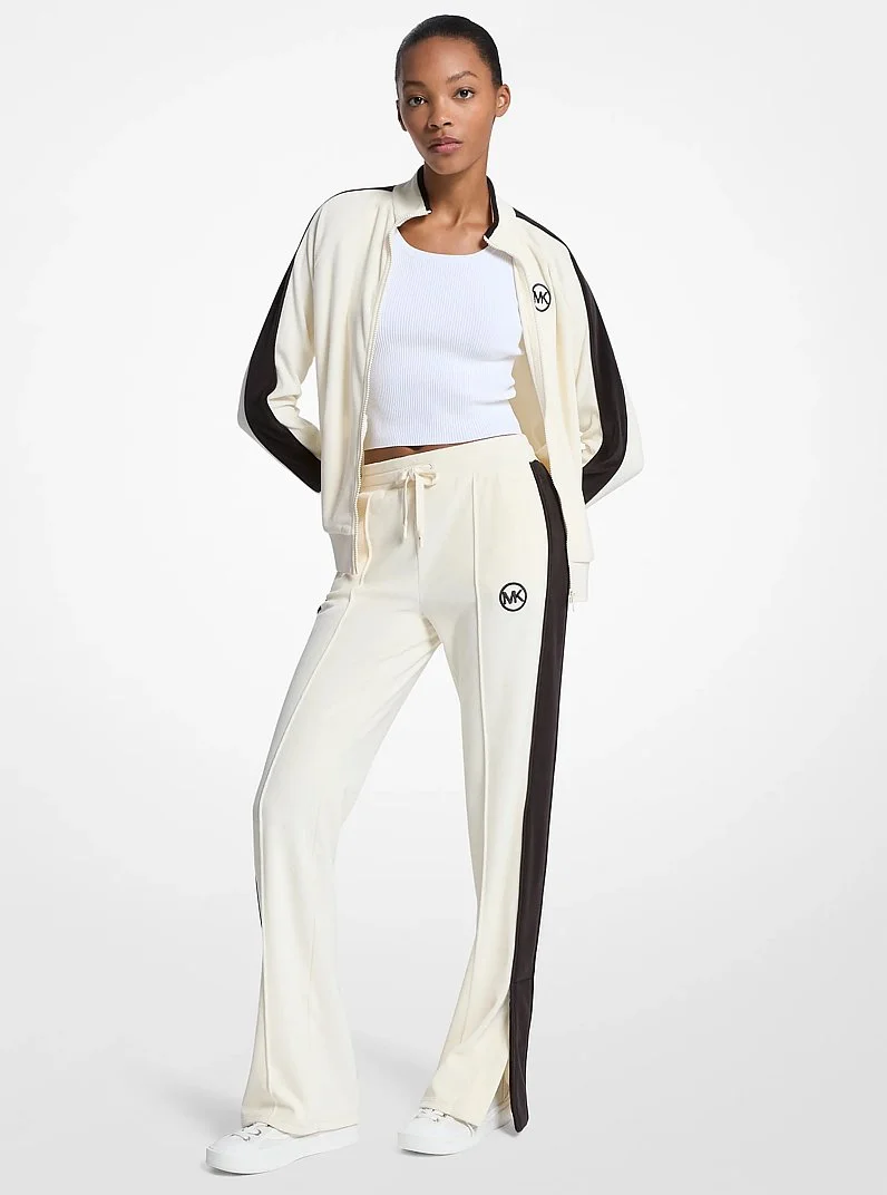 Stripe Velour Track Pants - 1