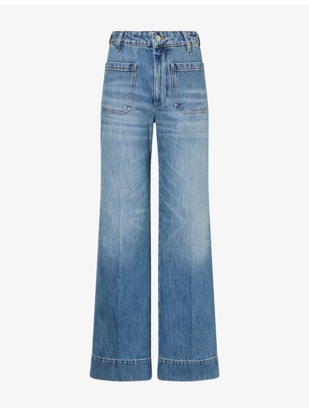 Alina Wide-Leg Cotton Denim Jeans - 1