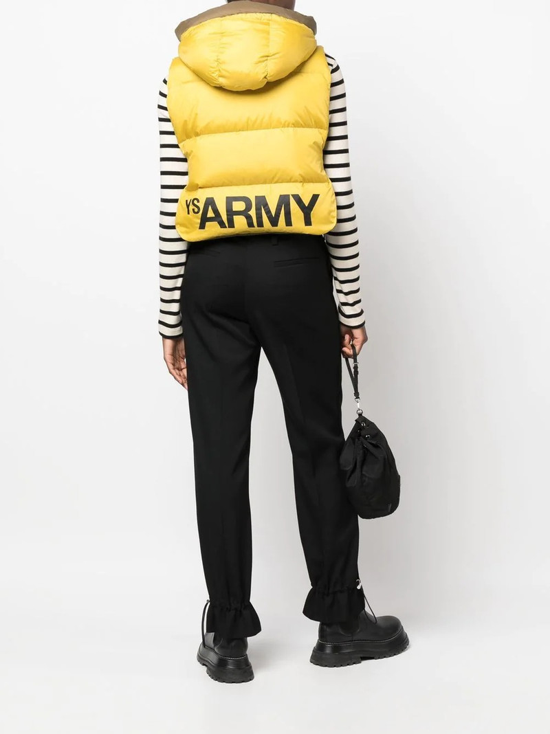 Yves Salomon logo-print reversible padded gilet outlook