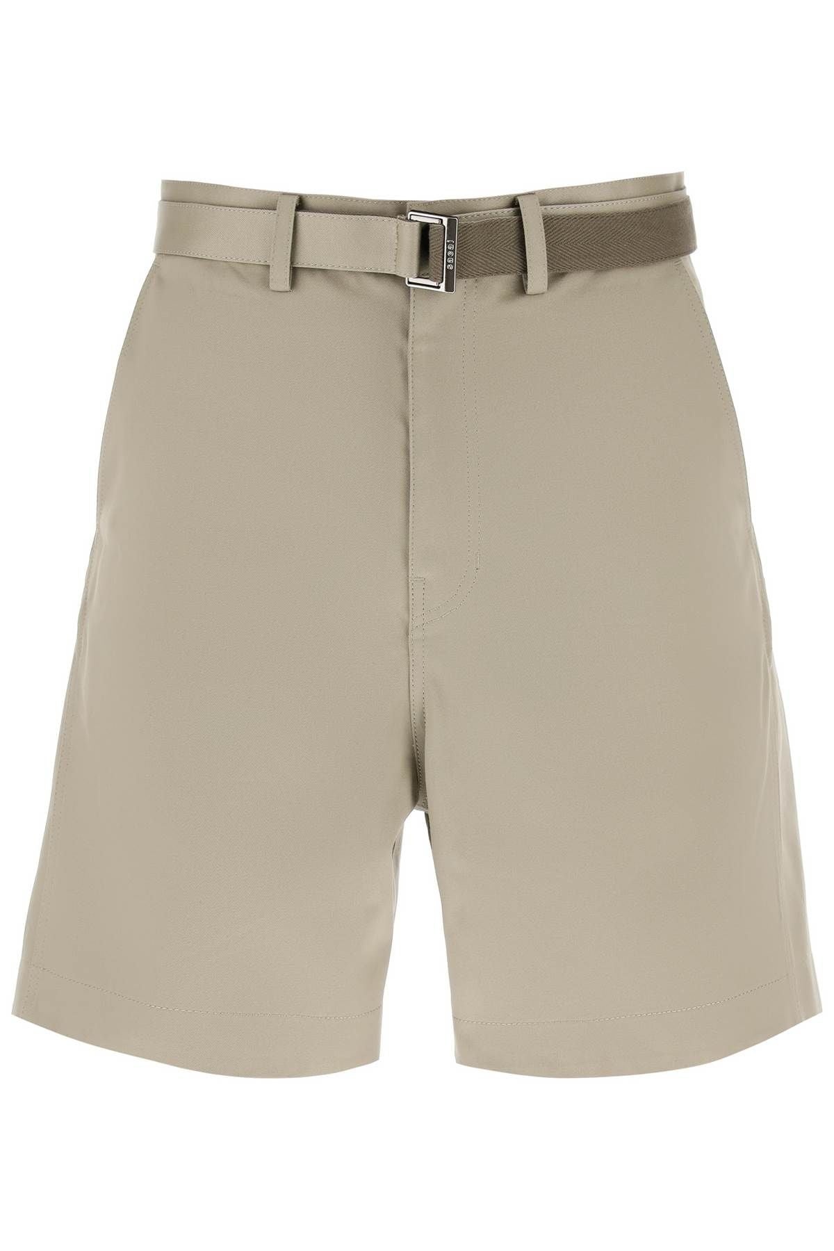 COTTON BELTED SHORTS - 1