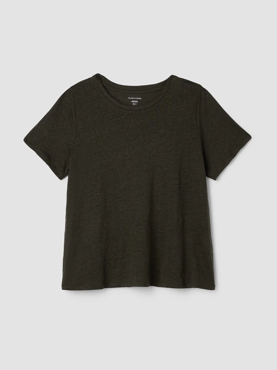 Organic Linen Jersey Crew Neck Tee - 1