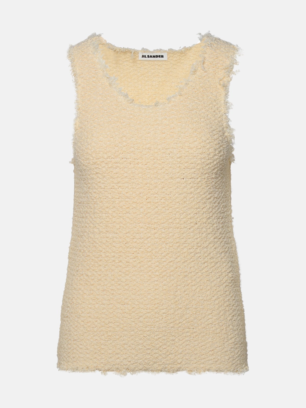 CREAM COTTON BLEND TANK TOP - 1