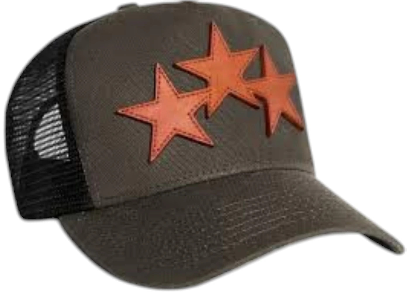AMIRI Three Star Trucker Hat Military Green - 2