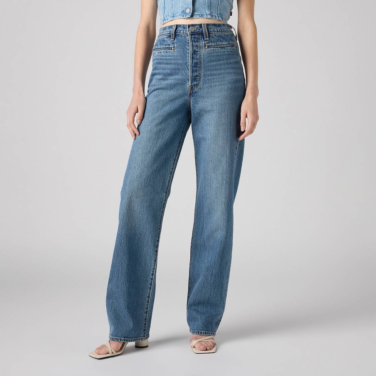 RIBCAGE WIDE LEG BRAIDED WOMEN'S JEANS - 4