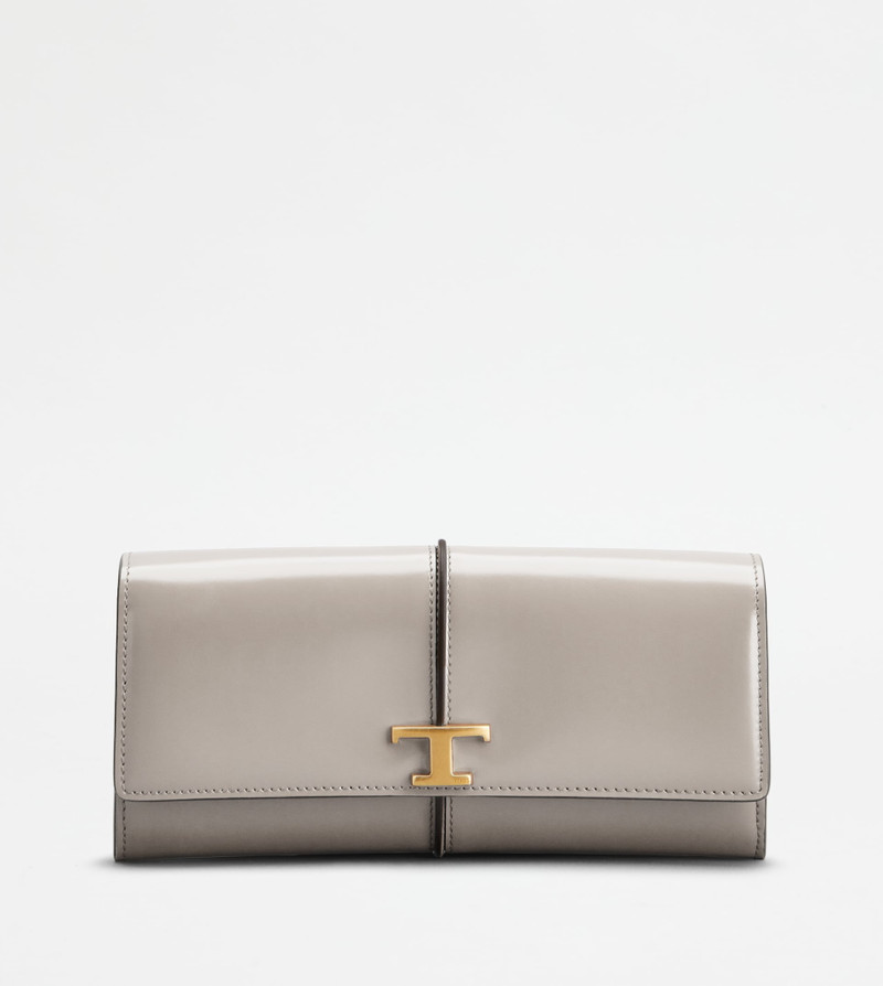 T TIMELESS WALLET IN LEATHER - GREY 1