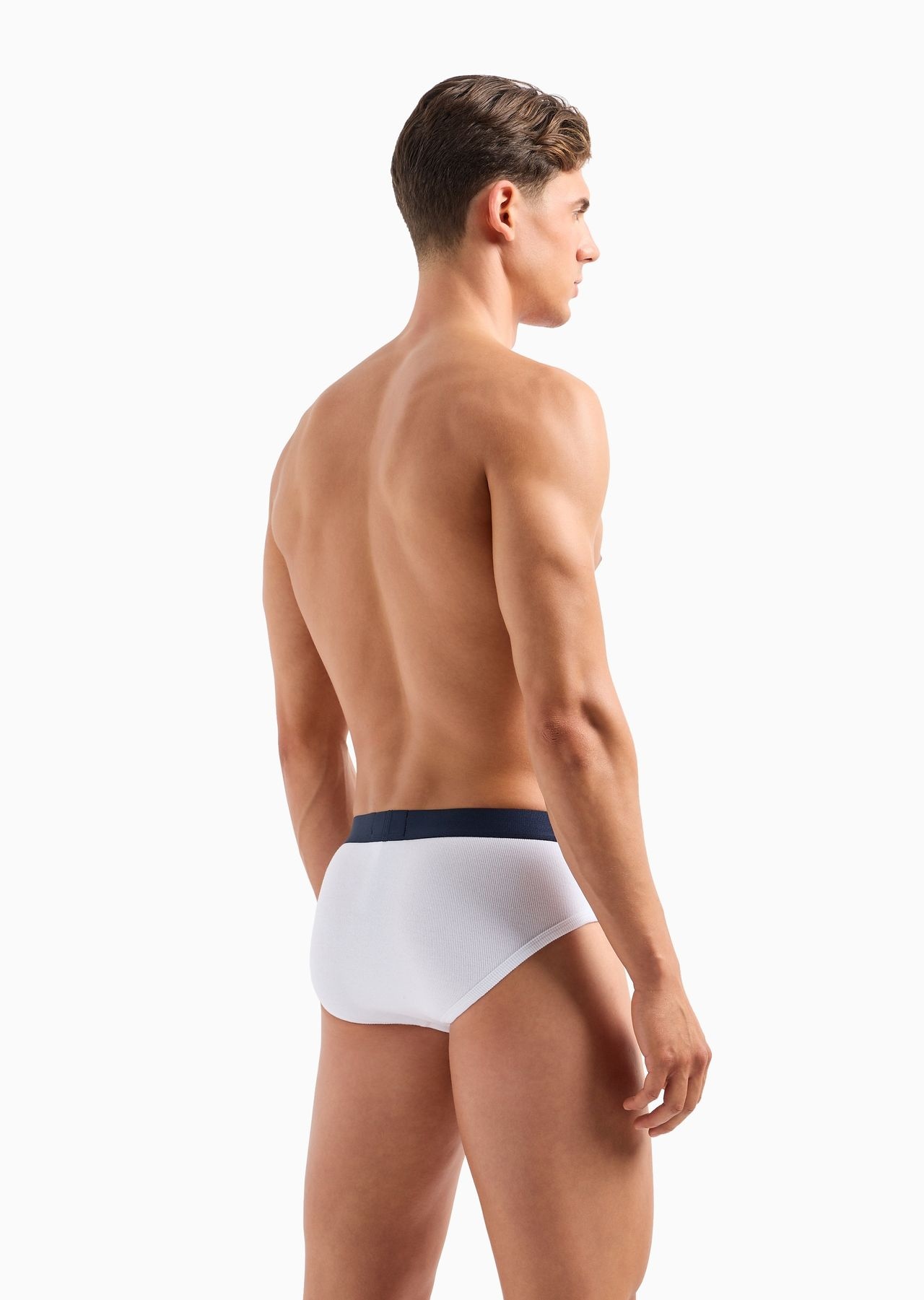 Two-pack of ribbed cotton briefs with logo band - 3