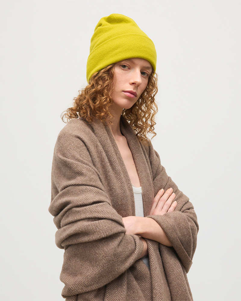 Braemar Yellow Cashmere Beanie 3