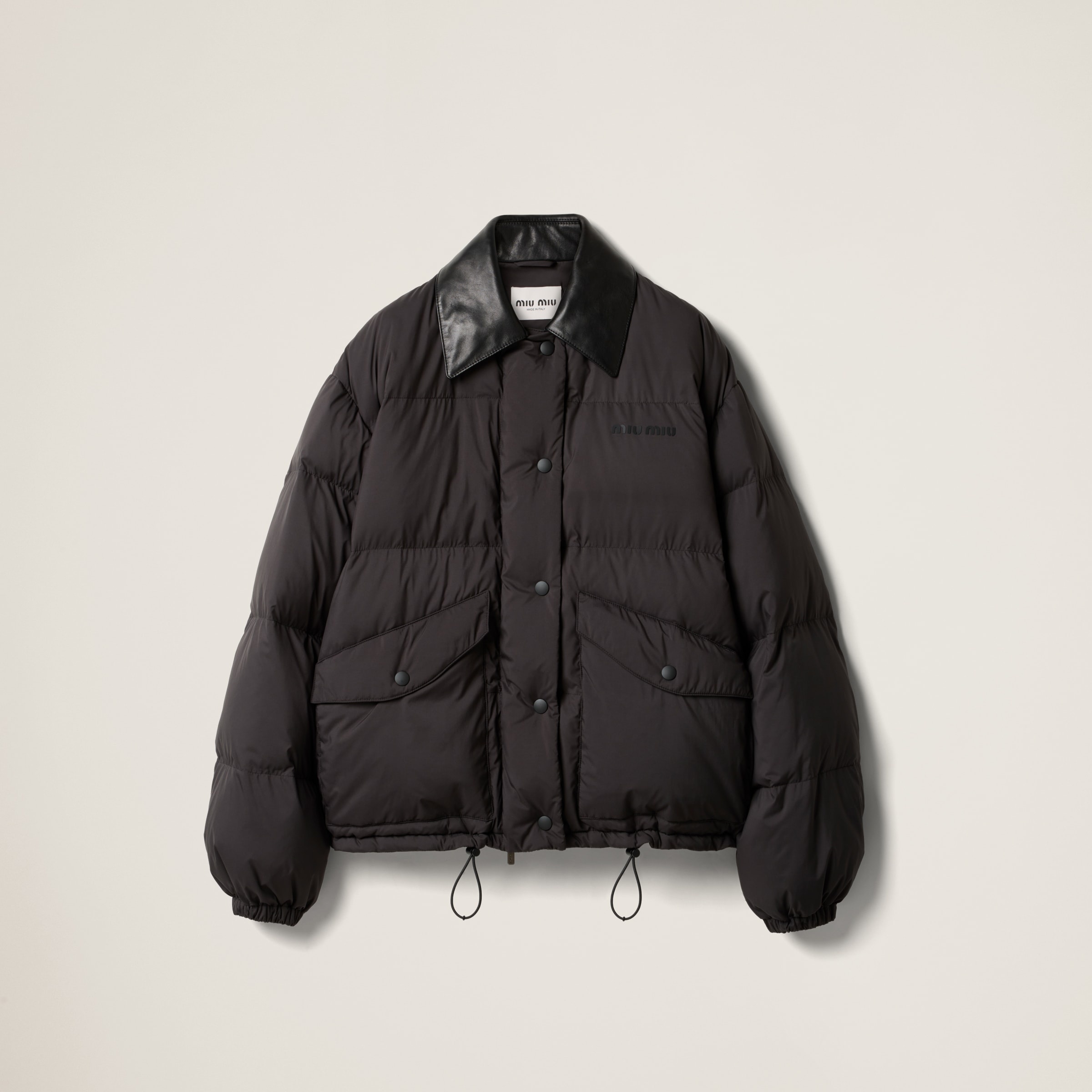 Technical pongé cropped down jacket - 1