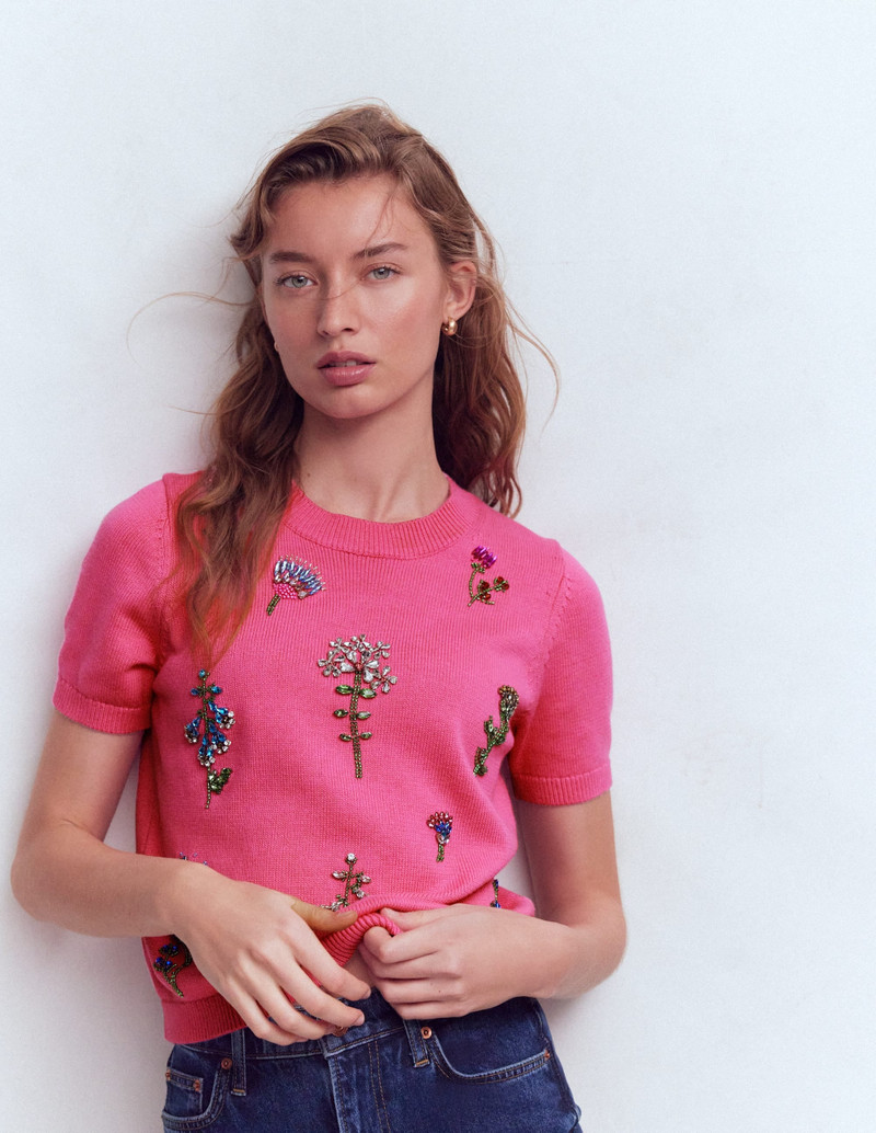 Embellished T-Shirt-Pink Punch 6