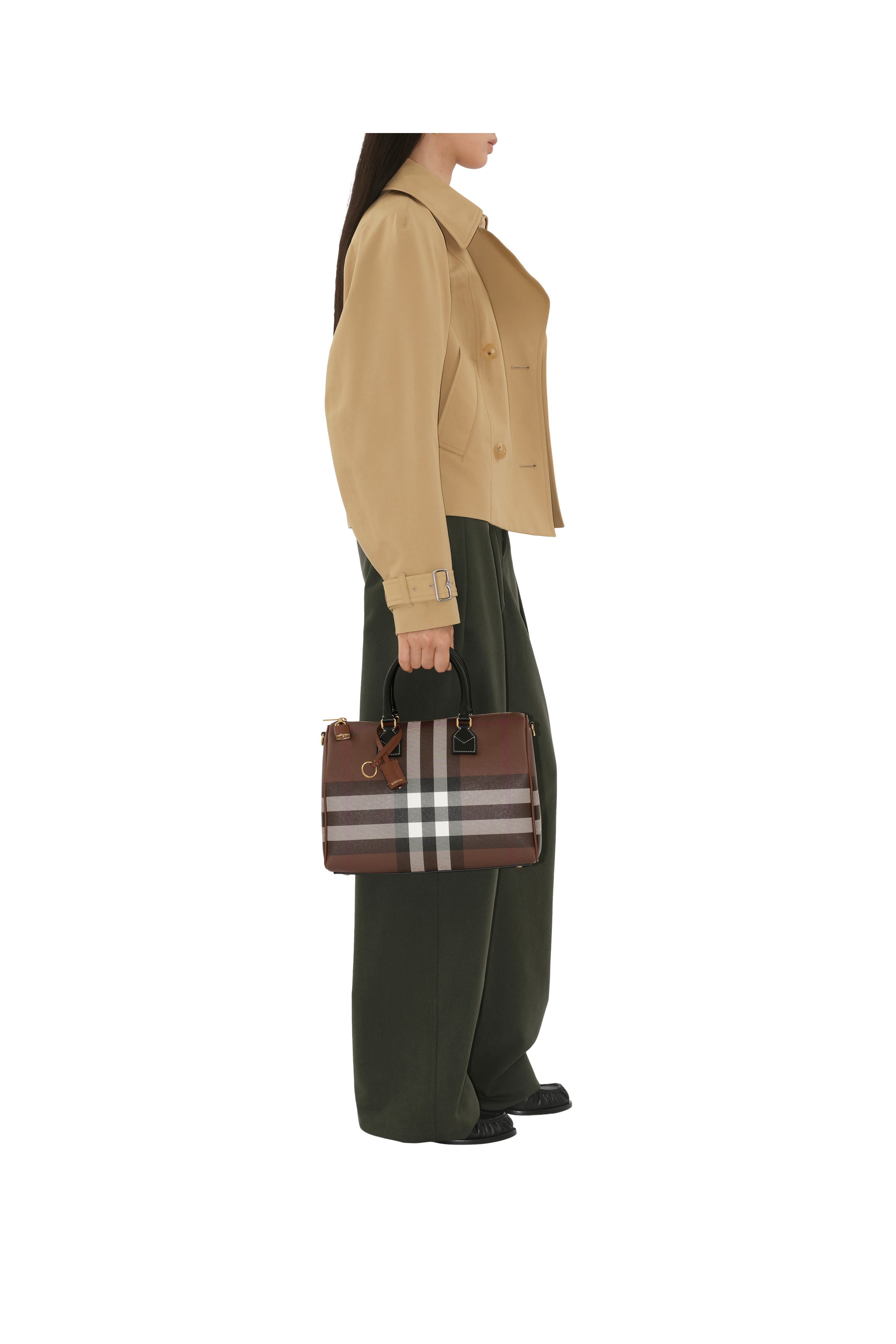 burberry Medium Check Bowling Bag in Dark Birch Brown at Nordstrom - 2