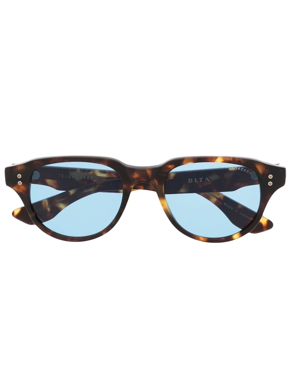 tortoiseshell-effect round-frame sunglasses - 1