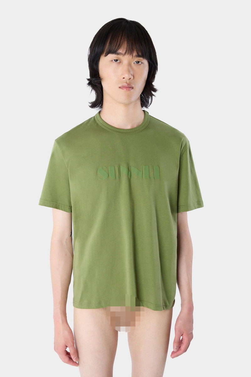 SUNNEI BIG LOGO SPRAYED T-SHIRT / military green outlook