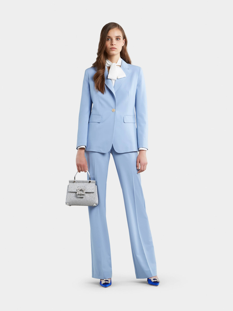 Roger Vivier Viv' Cabas Flower Strass Buckle Mini Bag in Fabrics outlook